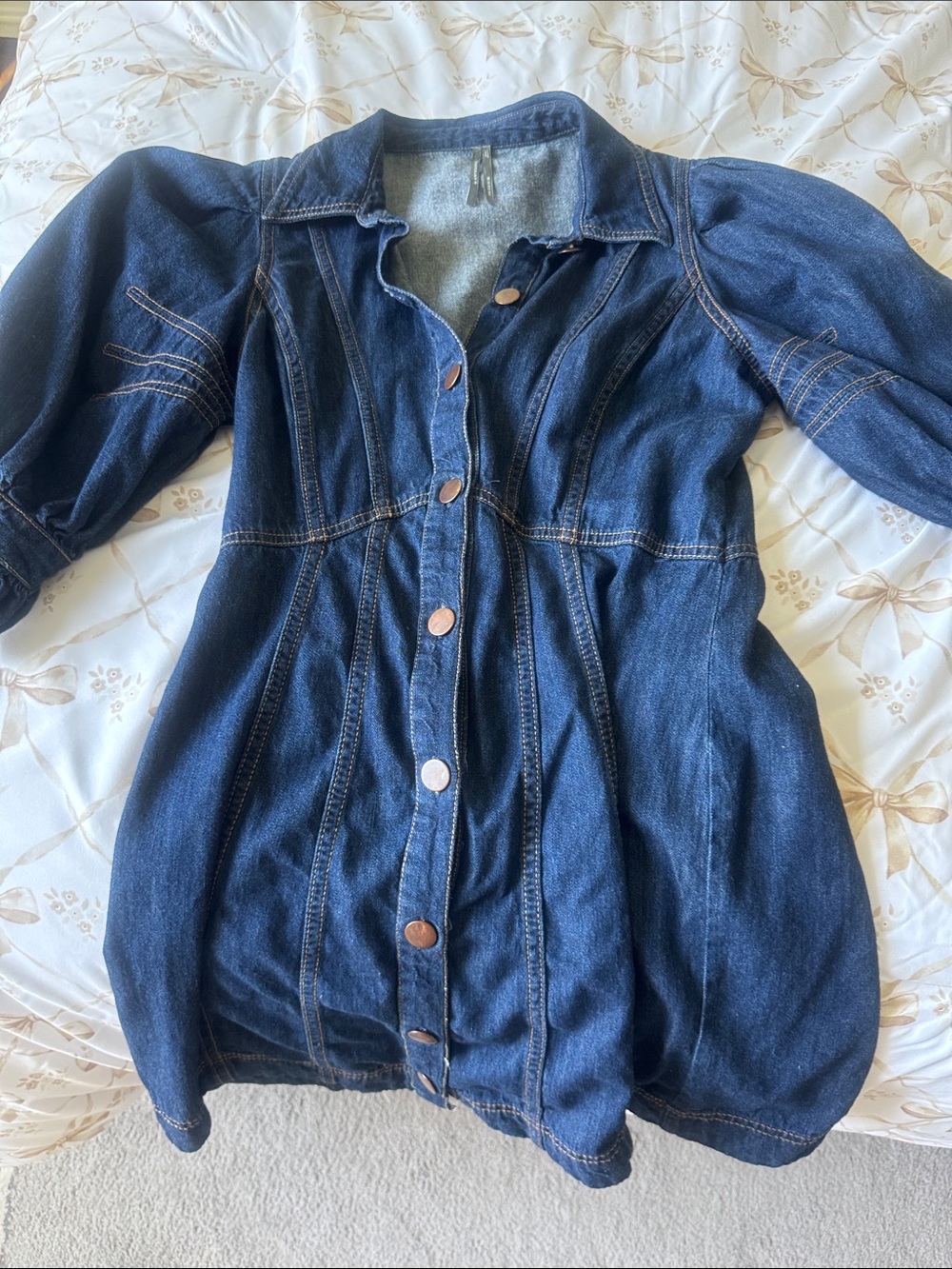 Anthropologie Dark Blue Denim Mini Dress